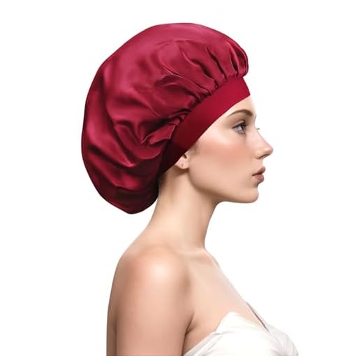 Desmend 19 Momme 100% Gorra de Seda para Dormir Adecuado para Cabello Corto y Rizado (1 Unidad, Rojo)