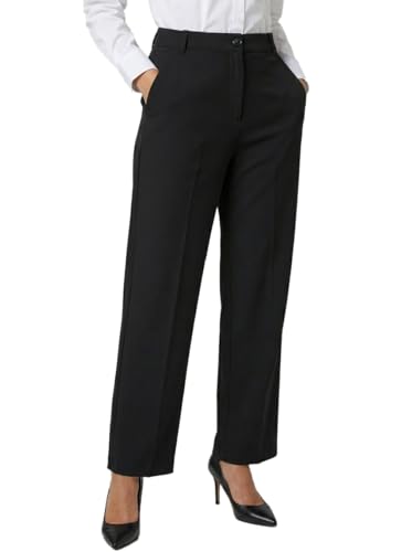 Image of Women's Formal Trousers | Stretch & Regular Fabric Options | Straight Fit Office Wear Pants with Pockets | Casual Trouser for Womens