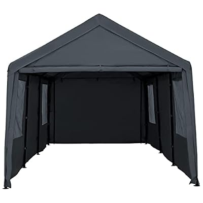NOWENSOL Carport Canopy 10x20ft Heavy Duty with Removable Sidewalls & Doors, Portable Car Port Garage Shelter for Boat, Party, Outdoor Camping Tent, UV Resistant