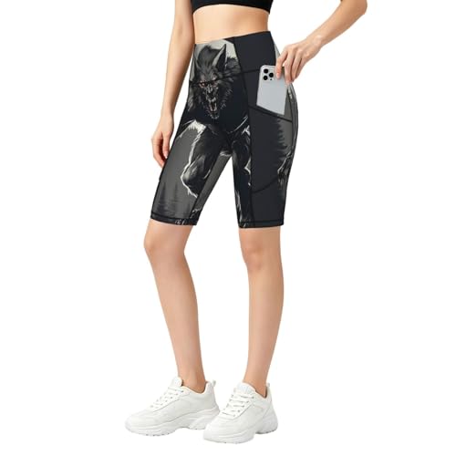Short de motard femme Werewolf Hd 01 taille haute noir pour le sport