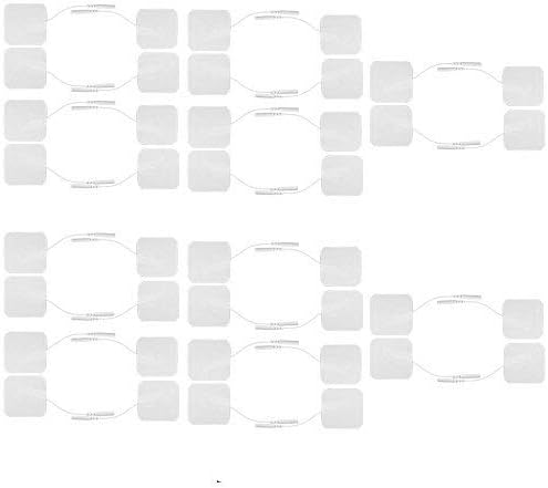 20 Pairs of 2”x2” Premium Quality TENS Unit Reusable Replacement Electrode Pads for TENS Units (40 Pack)