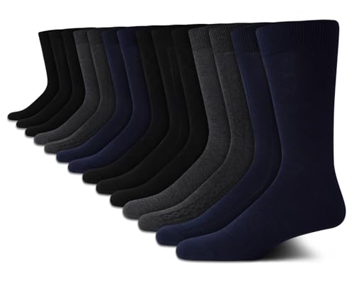 Chaussettes de costume légères Van Heusen mi-mollet en lot de 14 paires noires pour homme