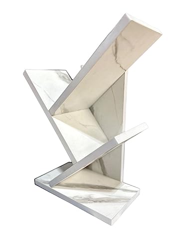 Image of Engineered Wood Bookshelf Multipurpose Home Decor Storage Rack Bookcase Showcase Organizer for Living Room Kitchen (Square 6 Shelf Bookrack) (3 Tier White)