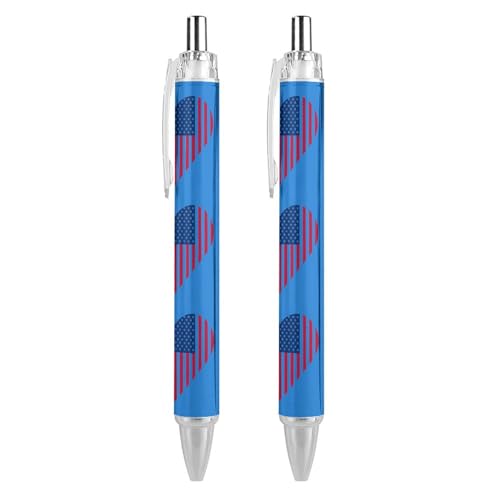 Bolígrafo retráctil de 0.5 mm con bandera de EE. UU.: escritura fluida y agarre suave ergonómico