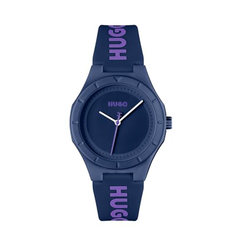 Image of HUGO #Lit for Her Qtz Basic Blue Round Dial Women's Watch|Blue Silicone Material|Blue Color Band - 1540167