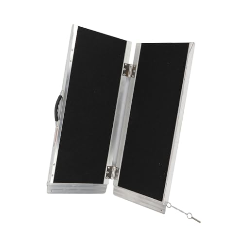 Conveniente Diseño de Aluminio Aleación Plegable Rampa para Sillas de Ruedas para Silla Ruedas Portátil sin Deslizamiento Plateado