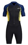 Herren-Neoprenanzug, 1,5 mm, Surfen, Tauchanzug, kurzes Schwimmen, Neoprenanzüge, Reißverschluss vorne, UPF 50+, einteiliger Badeanzug, Tauchanzug, Größe XXL