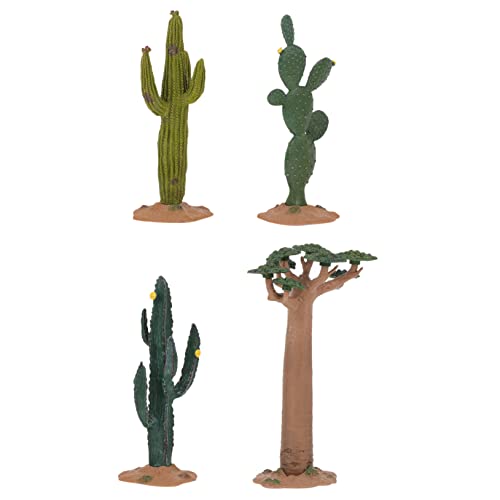 Mobestech 4Piezas Cactus Artificial de Escritorio Planta para Decoración Interior Adorno de Cactus Emulado para Dormitorio Planta
