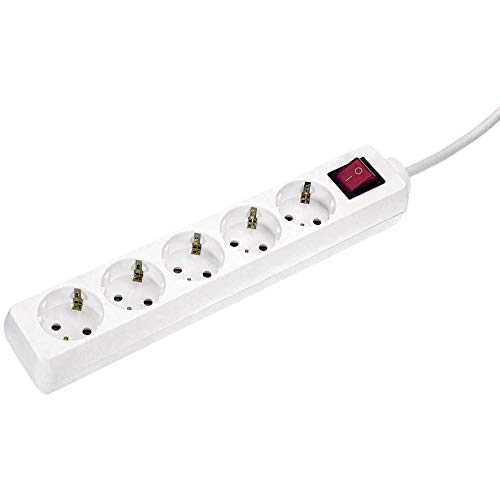as - Schwabe 5-Fach Steckdosenleiste weiß mit Schalter 230 V...