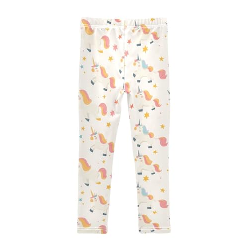 Cute Unicorn Girls Leggings,Workout Leggings for Girls Toddler Athletic Leggings Size for 3-10T2