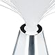 Relaxdays Glasfaserlampe, fließender Farbwechsel, LED Retrolampe, Stimmungslicht, Effektleuchte Fiberglas, 33 cm, bunt, Silber