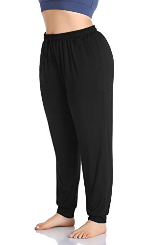 ZERDOCEAN Women's Plus Size Casual Lounge Yoga Pants Comfy Relaxed Joggers Pants Drawstring with Pockets4
