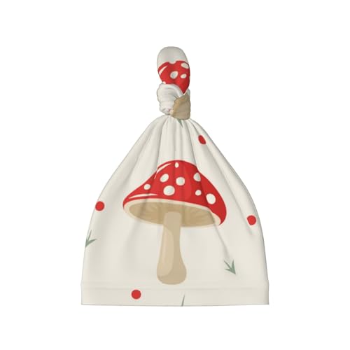 Flat Mushrooms Baby Beanie Hat Knotting Soft Newborn Hats Suitable for 0-6 Months Baby Boy and Baby Girl Essentials Black