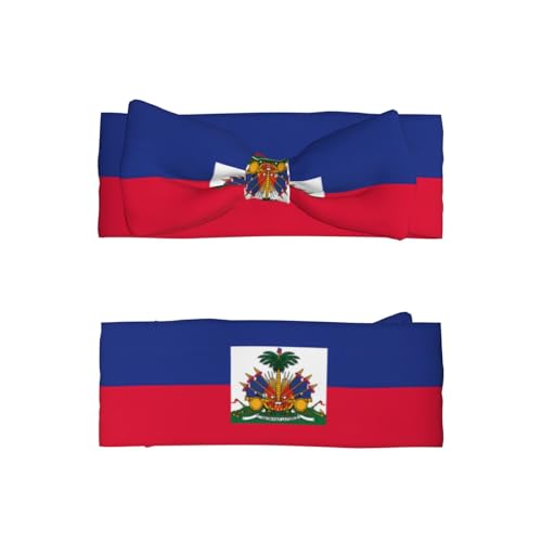 Haitian flag Baby Bow Headband. Comfortable baby headband, suitable for daily wear and photo props.2