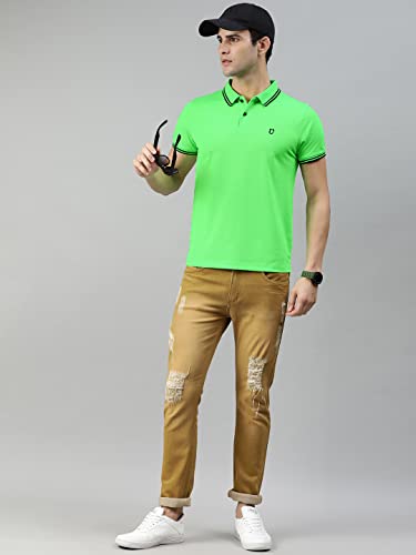 Image of Urbano Fashion Men's Solid Slim Fit Half Sleeve Cotton Polo T-Shirt