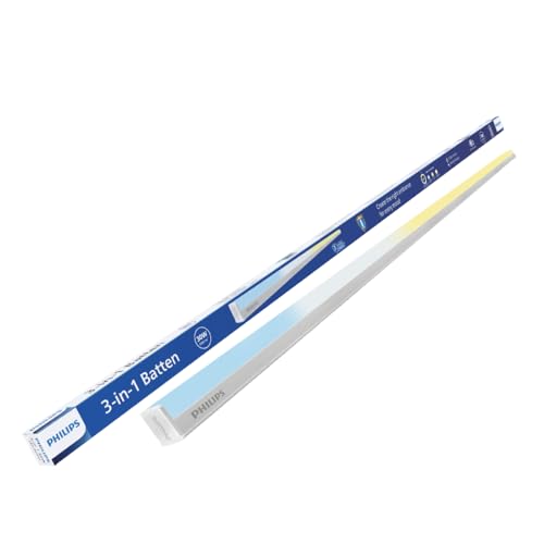 Image of Philips 30W 3-in-1 Colour Changing LED Batten 3.6 Ft | CCT Mood Lighting (Cool White /Neutral White /Warm White) | Bright & Energy Efficient Tube Light for Bedroom, Hall & Office | Pack of 10
