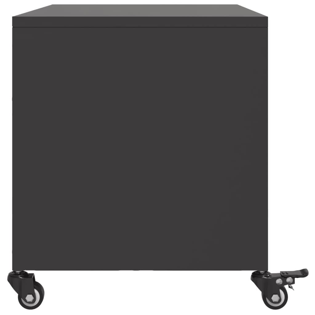 vidaXL Mobile TV Nero 68x39x43,5cm in Acciaio Laminato a Freddo, Mobile Porta TV, mobiletto HiFi, Mobile per dispositivi multimediali, Supporto TV