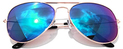 Image of OWL Aviator Sunglasses Mens Womens Metal Frame Assorted Mirrored, Smoke, Tinted Lens Colors
