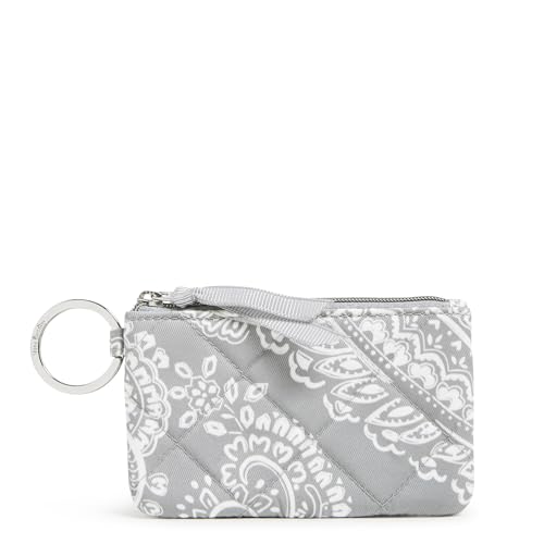Vera Bradley Performance Twill Zip Id Case Wallet, Cloud Gray Paisley