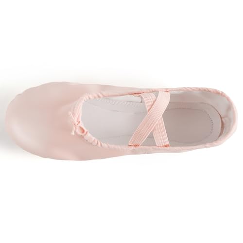 SANGEESON Leather Ballet Shoes for Women, Lightweight & Durable Ballet Slippers, Non-Slip Dance Shoes3