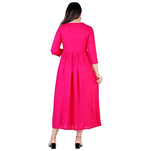 Image of DMP FASHION Women' s Rayon Classy Embroidery Work Flared Kurta