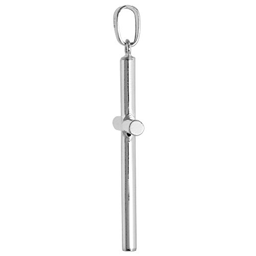 Sterling Silver Large Plain Cross Pendant for Men and Women Tubular High Polished 1 3/4-4.0 inches long2