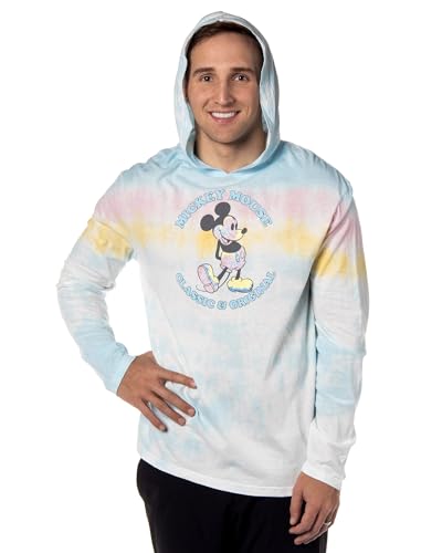 Disney Men's Mickey Mouse Classic Original Tie-Dye Long Sleeve Hooded Shirt3