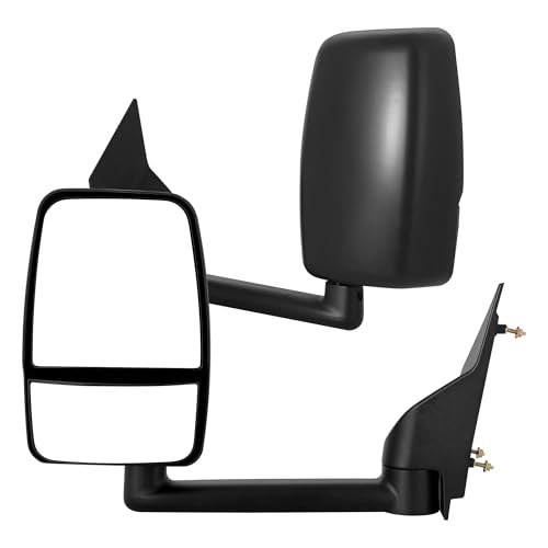 YITAMOTOR Towing Mirror Side Mirror Compatible with 2003-2019 Chevy Express GMC Savana 1500 2500 3500 Manual Folding Manual Adjustment Door Mirror Tow Mirror Black For 03-19 Savana 1500/2500