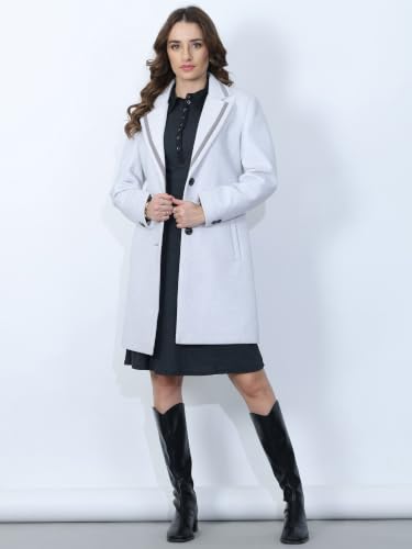 Image of PLAGG Women's Notched Lapel Long Overcoat