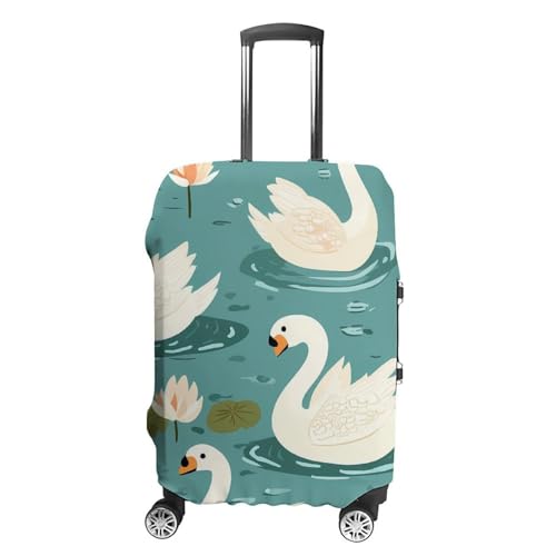 Ponds Swans Water Lilies Luggage Covers Washable Travel Suitcase Cover Elastic Baggage Protector