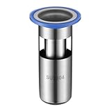 Alipis Filtro de Drenaje de Piso de Acero Inoxidable 304 Pequeño y Alargado Sello de Silicona Antifugas y Antiolor Compatible Desagües de 33-40 MM para Baño Cocina y Ducha