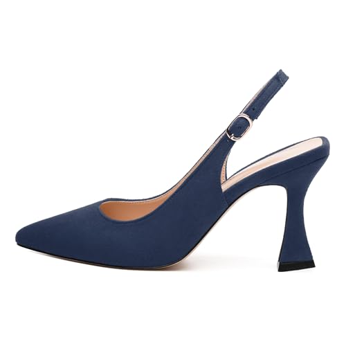 Stiletto Heels Women - 3.2" Pointed Toe Pumps with Adjustable Slingback, Solid Color Dress Shoes for Office, Date Night & Club2