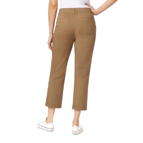 Angels Forever Young Women's Everflex Classic Twill Convertible Straight Mid-Rise Pants2