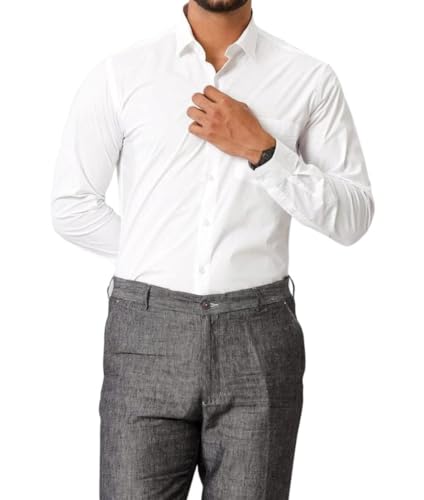 Image of Hamron Men's Cotton Full Sleeve Regular Fit Casual Solid Office Casual Fit Formal Shirt Multicolor Plain Shirt