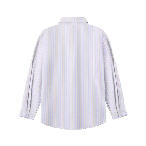Image of LittleSpring Boys Button Down Long Sleeve Uniform Dress Shirts with Tie