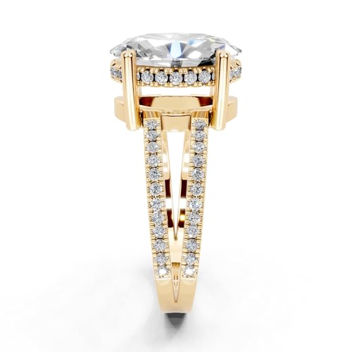 1-5 Carat 14K 18K Gold Platinum Oval Cut Pave Split Shank Lab Grown Diamond Ring, Engagement, Anniversary Wedding, IGI Certified Promise Rings for Women (1-5 Ct, F-G Color, VS1-VS2 Clarity)3