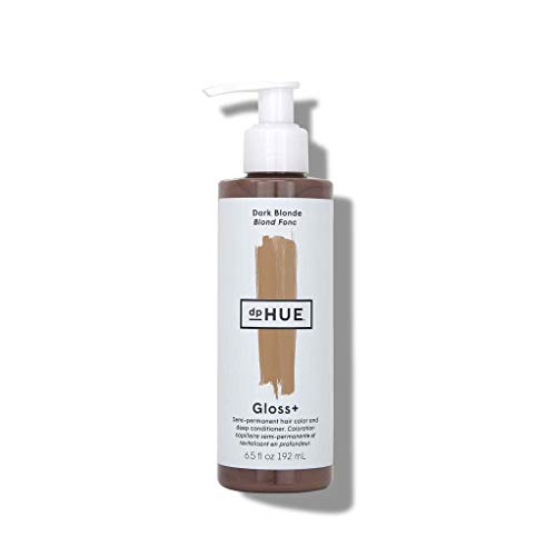 dpHUE Gloss+, Dark Blonde - 6.5 oz (8-12 Applications) - Semi-Permanent Hair Color & Conditioner - Lasts Up to Eight Washes - Paraben, SLS & SLES Sulfate Free - Vegan, Leaping Bunny Certified