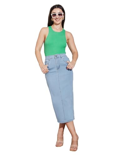 Image of Dolce Crudo Above Knee Denim Shorts for Women
