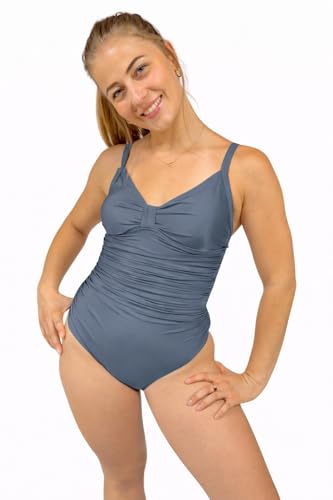 DA8014 C03 T38 maillot de bain une pièce bleu gris élégant pour femme