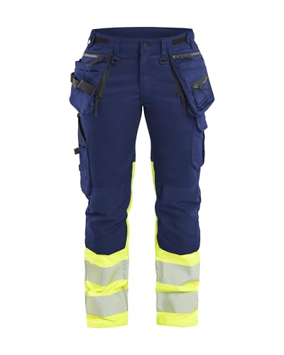Pantalon de travail stretch Blaklader haute-visibilité pour femme taille XL marine jaune fluo