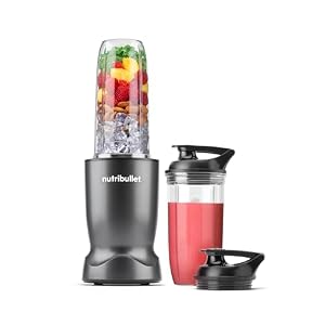 nutribullet Turbo Personal Blender, Shakes, Smoothies, Food Prep, and Frozen Blending, 32 Ounce Cup, 24 Ounce Cup, (2) Flip-top Travel To-Go Lids, 1000 Watt, Gunmetal, NB50400