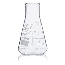Erlenmeyer Flask, Globe Glass, 250mL, Wide Mouth, Dual Graduations, 3.3 Borosilicate Glass, ASTM E1404, 12/Box