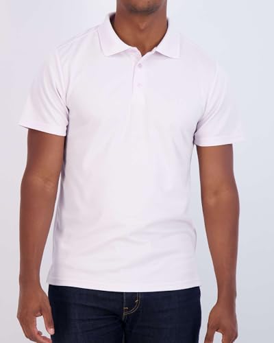 Image of 3 Pack:Mens Quick Dry Fit Polo Shirt Short Sleeve Golf Tennis Clothing Active Wear Athletic Performance Tech Sports Essentials Moisture Wicking Casual Dri-Fit T Shirts Set