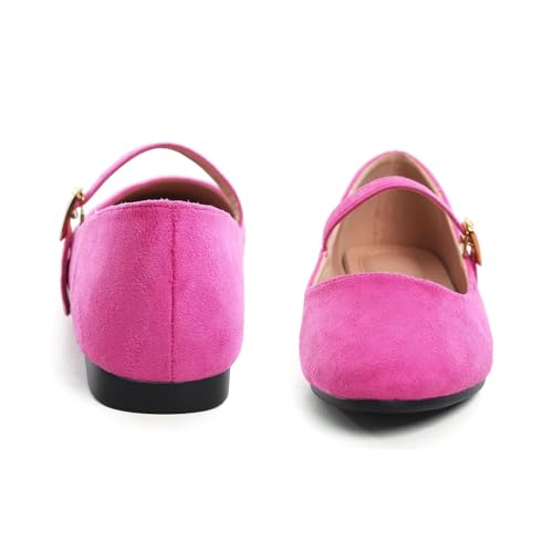 Image of LUXINYU Women's Slip on Flats,Classy Round Toe Solid Classic Mary Jane Ballet Dance Shoes Soft Comfortable PU Flat Shoes