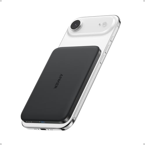 Anker Nano Power Bank Magsafe 5000 mAh, Certificato Qi2 da 15W Batteria Magnetica Ultra Sottile, Caricabatterie Portatile Ultra Veloce, Design Ergonomico, Solo per iPhone 17 Pro Max Air/Serie 16-12