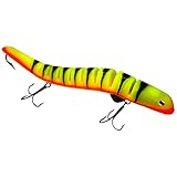 Delong Lures - Musky Fishing Lures, 11' Flying Witch Fishing Lures for Bass, Pike, Musky - Segmented Rip Baits Slow Sinking Swimbaits, Freshwater & Saltwater Fishing Tackle - Made in USA (FireTiger)