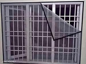 Window Mosquito Net Stitched Fiberglass Net with Strong Hook & Loop Adhesive Tape_3x4 feet_ (Grey, 4x4)-image-37