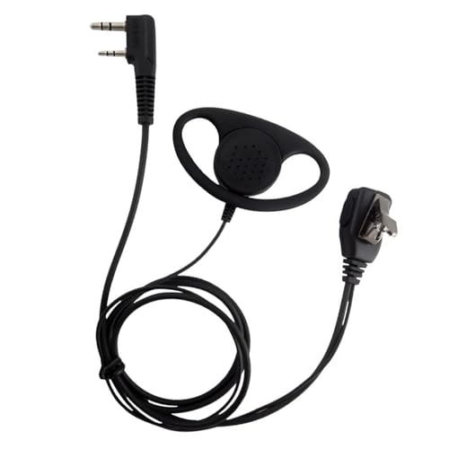 Xuanxi Zweipoliger Radio-Ohrhörer, leichtes Inline-Mikrofon, Headsets für vorsichtige Kommunikation und sicheren Hemdclip, D-förmiges Headset für Radios
