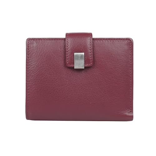 Maitre - Leder Geldbörse mit RFID Schutz, Münzfach & Scheinfach für Damen & Herren - Portemonnaie mit Kreditkartenfächern, Rot
