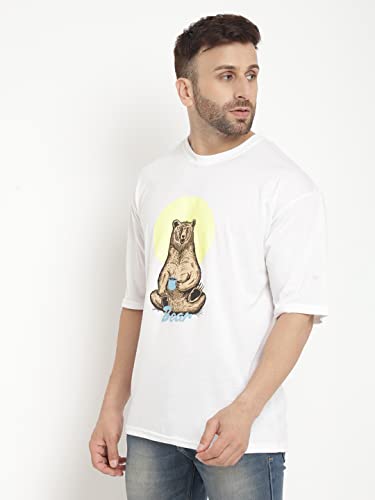 Image of GRITSTONES Men Oversized Half Sleeve Cotton T-Shirt